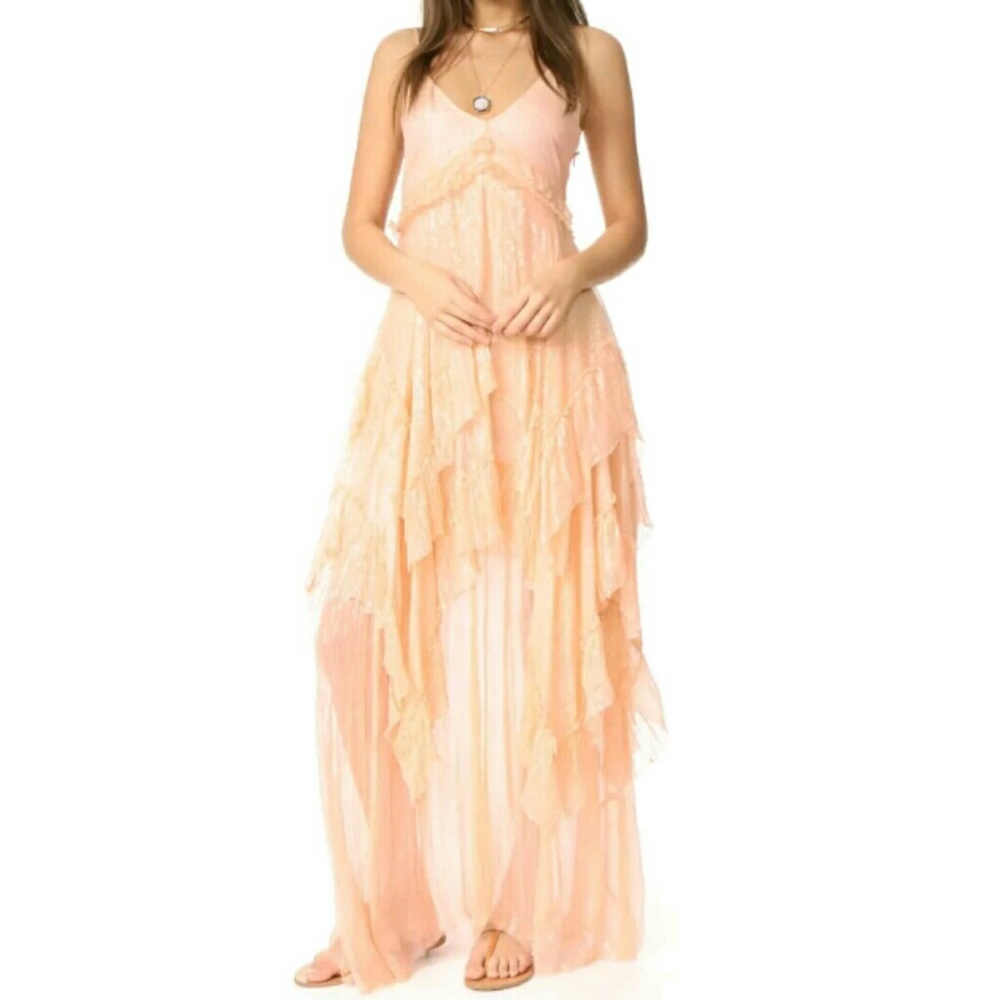 !SOLD!FREE PEOPLE MIDNIGHT RENDEZVOUS MAXI DRESS - Picture 1 of 8