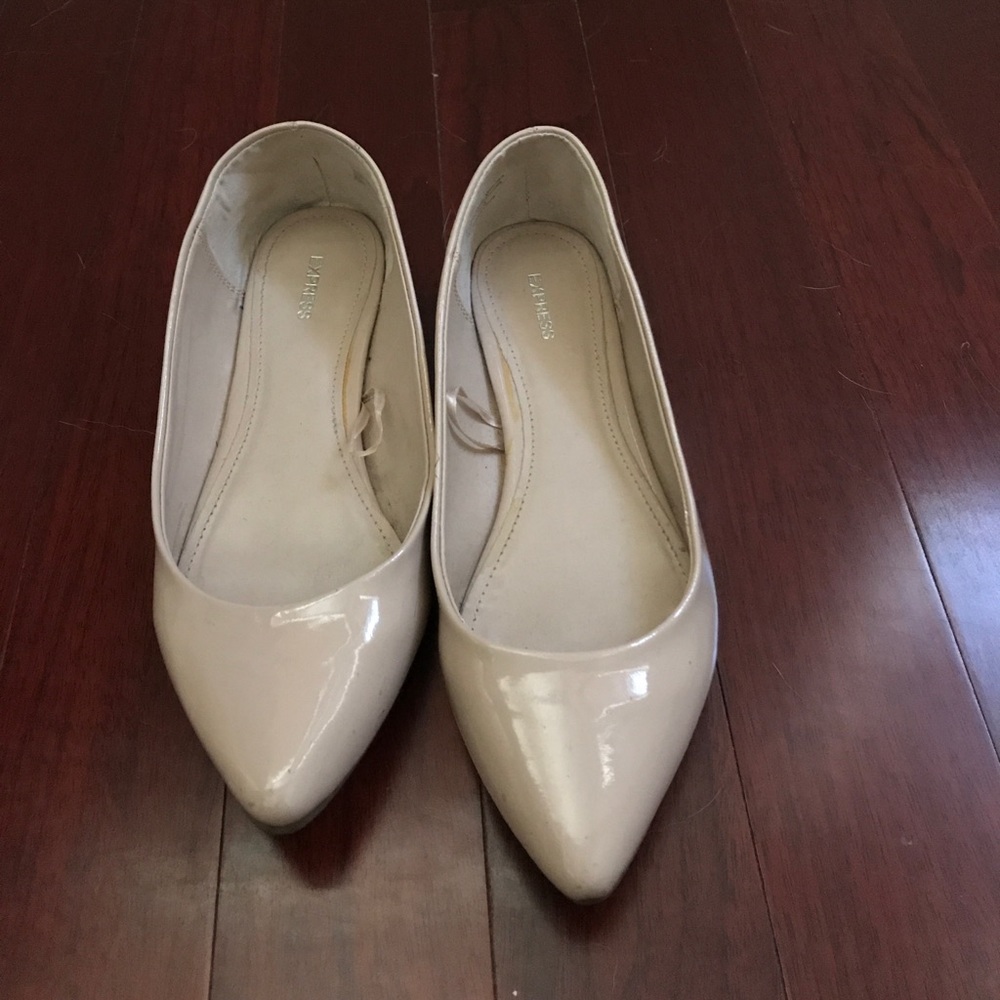Leather Nude Flats