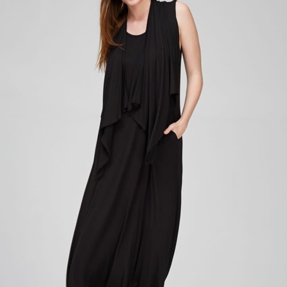 Black Vest Maxi Dress