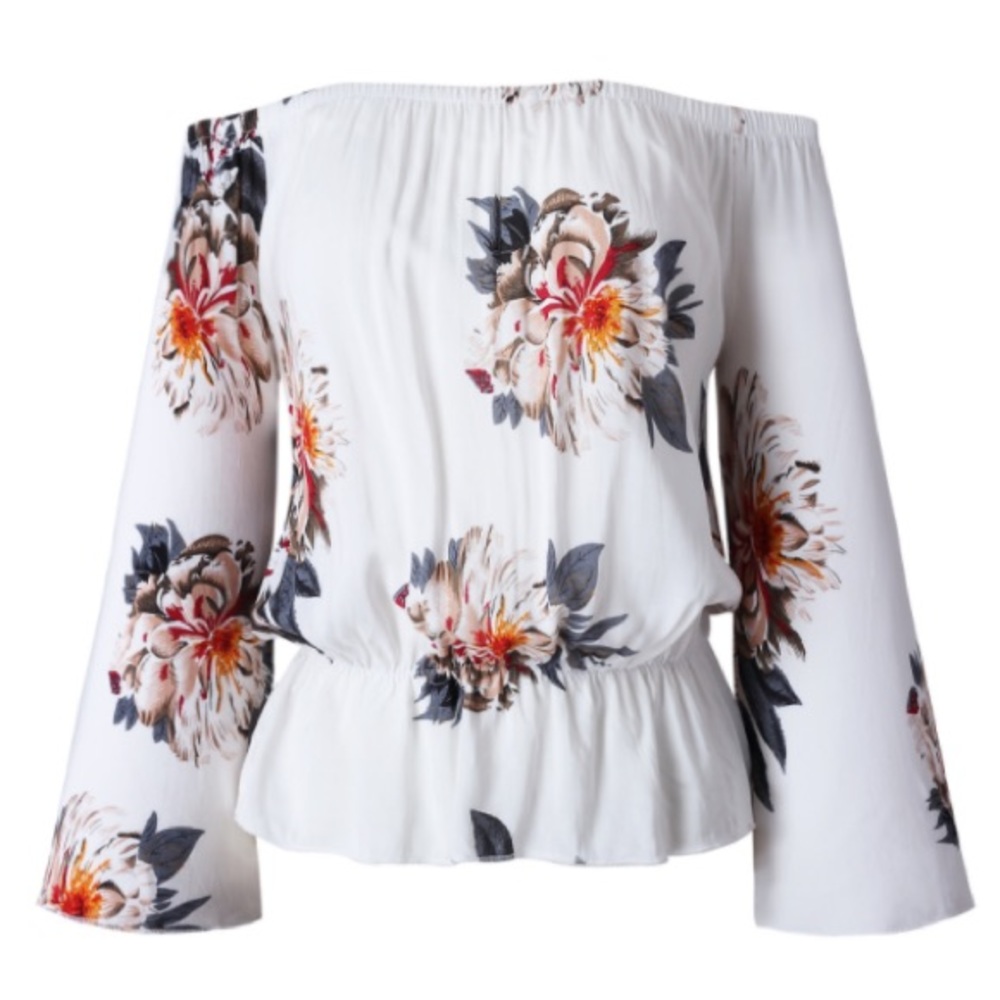 HP ๐๐Boho Floral Off Shoulder Blouse - Picture 4 of 6