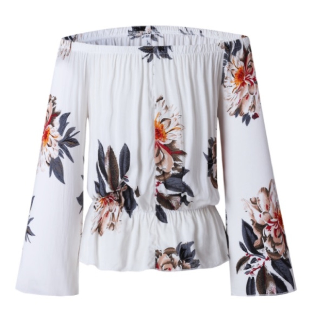 HP ๐๐Boho Floral Off Shoulder Blouse - Picture 5 of 6