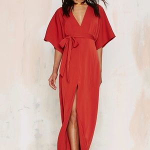 Glamorous Red Crepe Maxi Dress from NastyGal