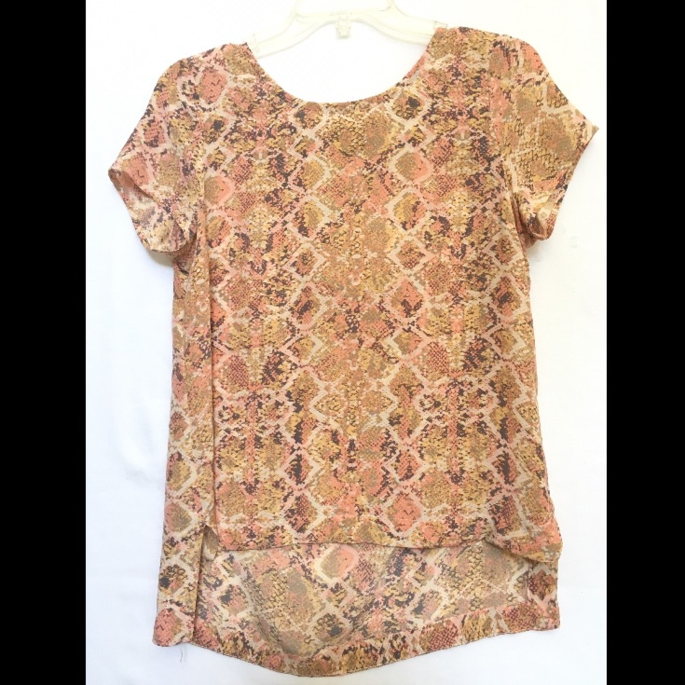 Anthropologie Fynn & Rose Snakeskin Print Blouse