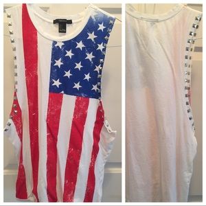 Flag Tank With Silver Button Detail