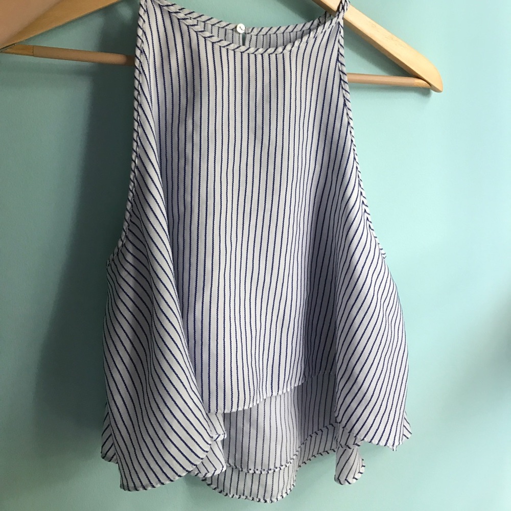 Pinstripe Zara Crop Tank