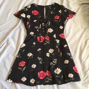 Floral Tie Front Dress
