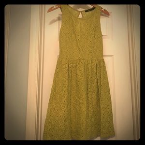 Green, lace dress with key hole back!