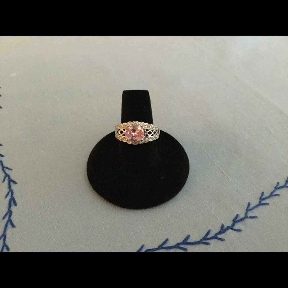 Pink topaz ring