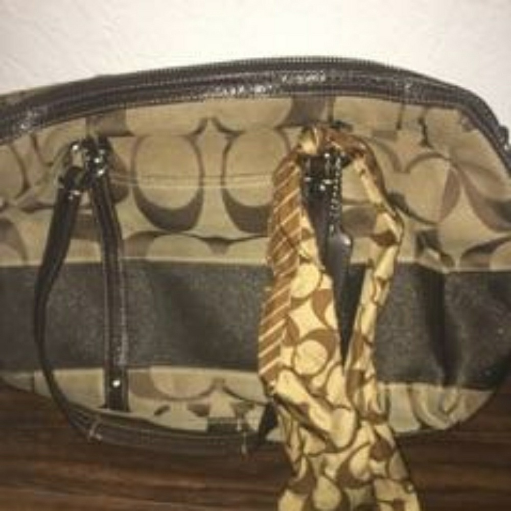 Coach satchel with scarf accessory