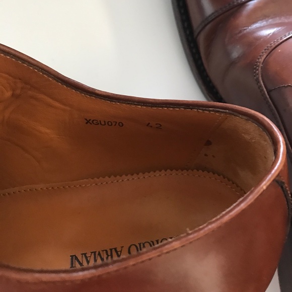 Giorgio Armani men\'s brown leather dress shoe main image 4