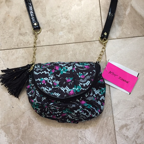 NEW Betsey Johnson Femme Rose Green Cross Body Bag - Picture 1 of 4