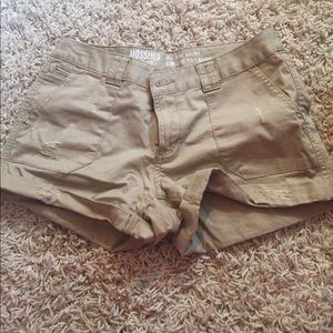 Target tan little distressed shorts