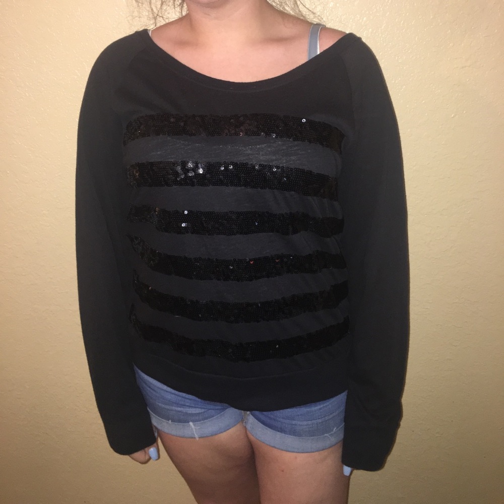 PINK black sequin sweater