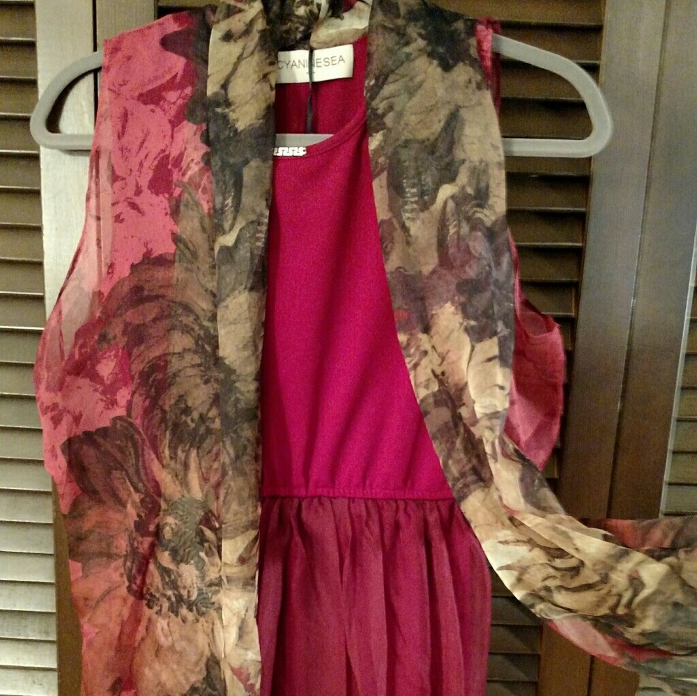 Red Floral Midi dress