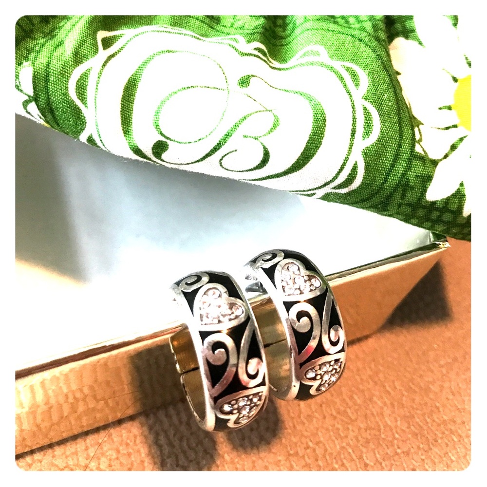 Brighton Black acrylic hoop earrings