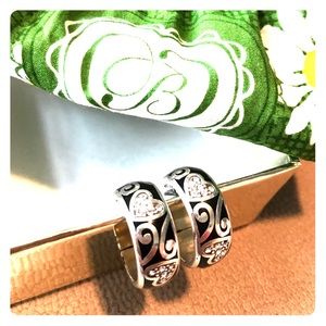 Brighton Black acrylic hoop earrings