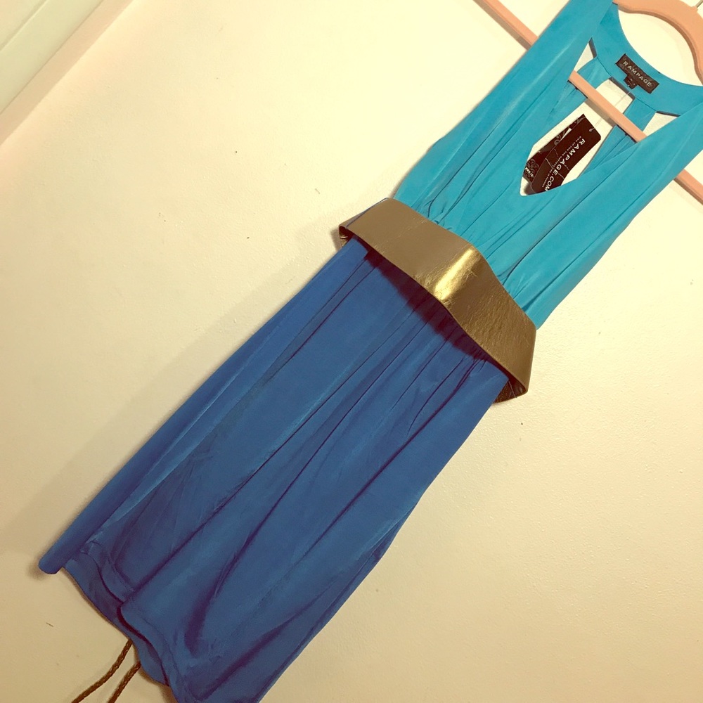 Rampage blue halter keyhole mini dress