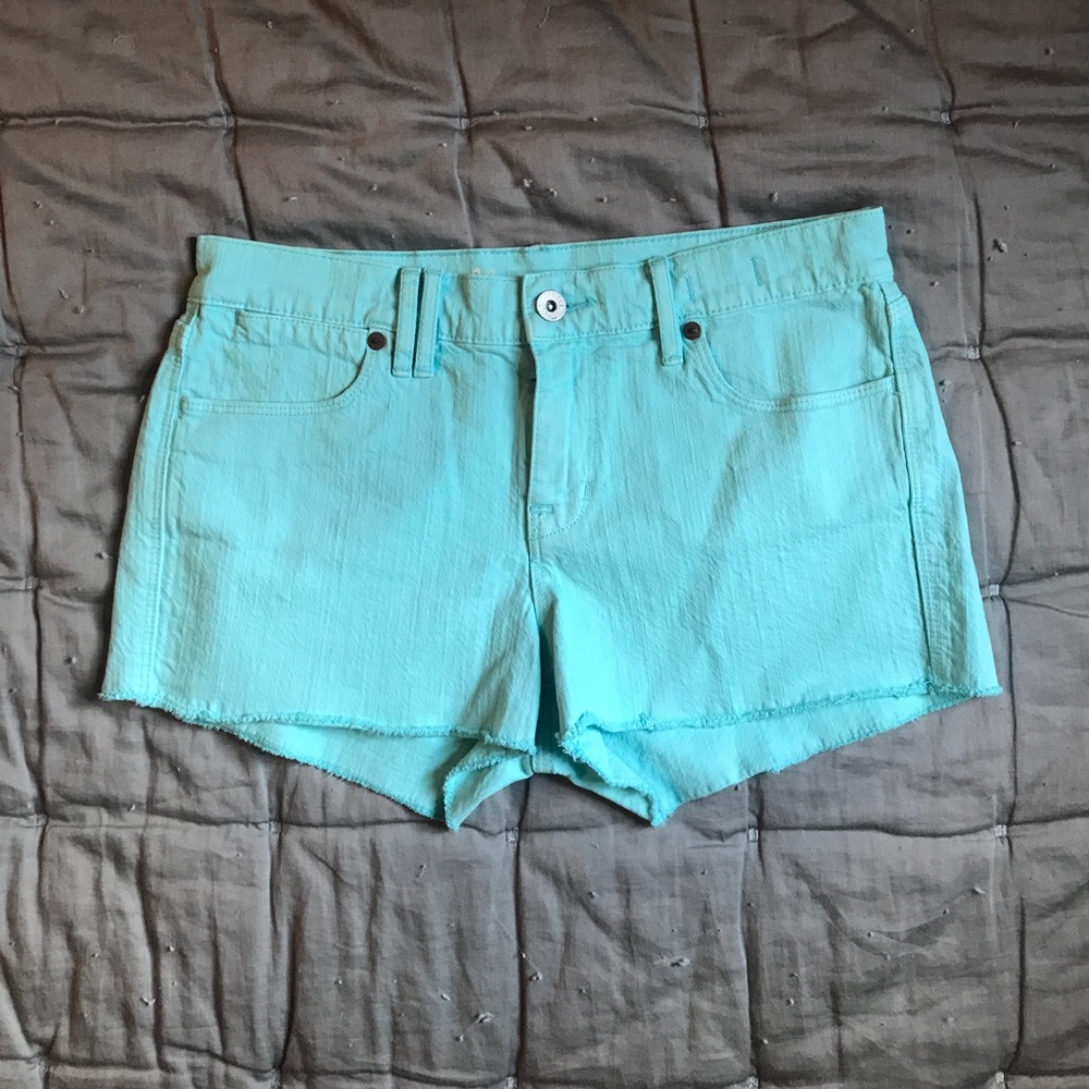 NWT Madewell denim cutoffs aqua aize 26