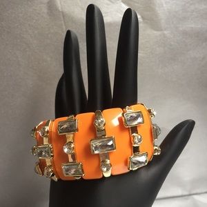 Orange with Jewels Stretch Bracelet