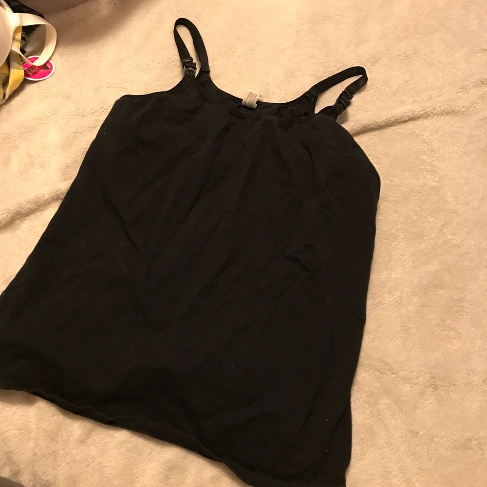Black maternity/nursing tank