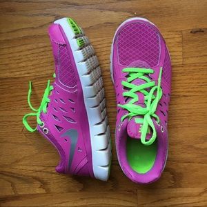 Pink and Green Women's Nike Sneakers