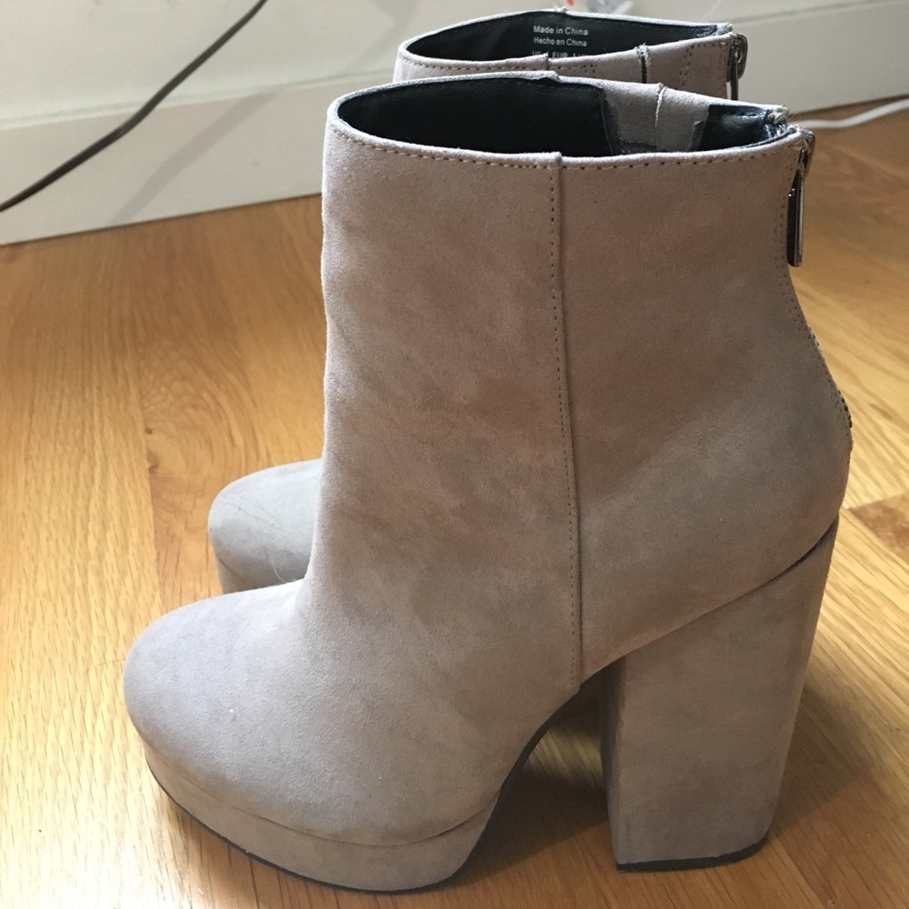 Taupe Ankle Booties Size 7