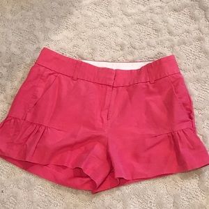 Jcrew pink shorts ruffled on sides