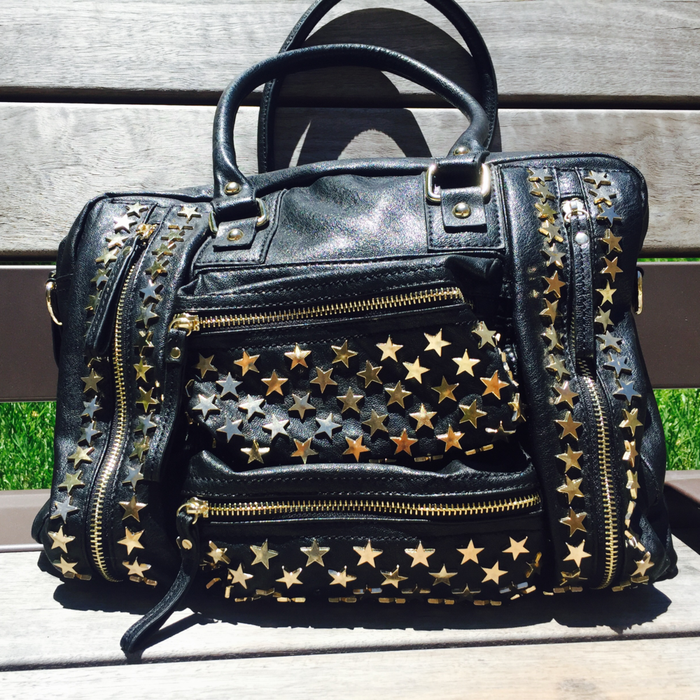 Large Black Bag With Golden Stars by IMOSHION
