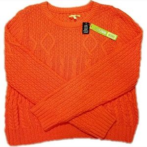 NWT Gianni Bini Orange Knit Crochet Sweater