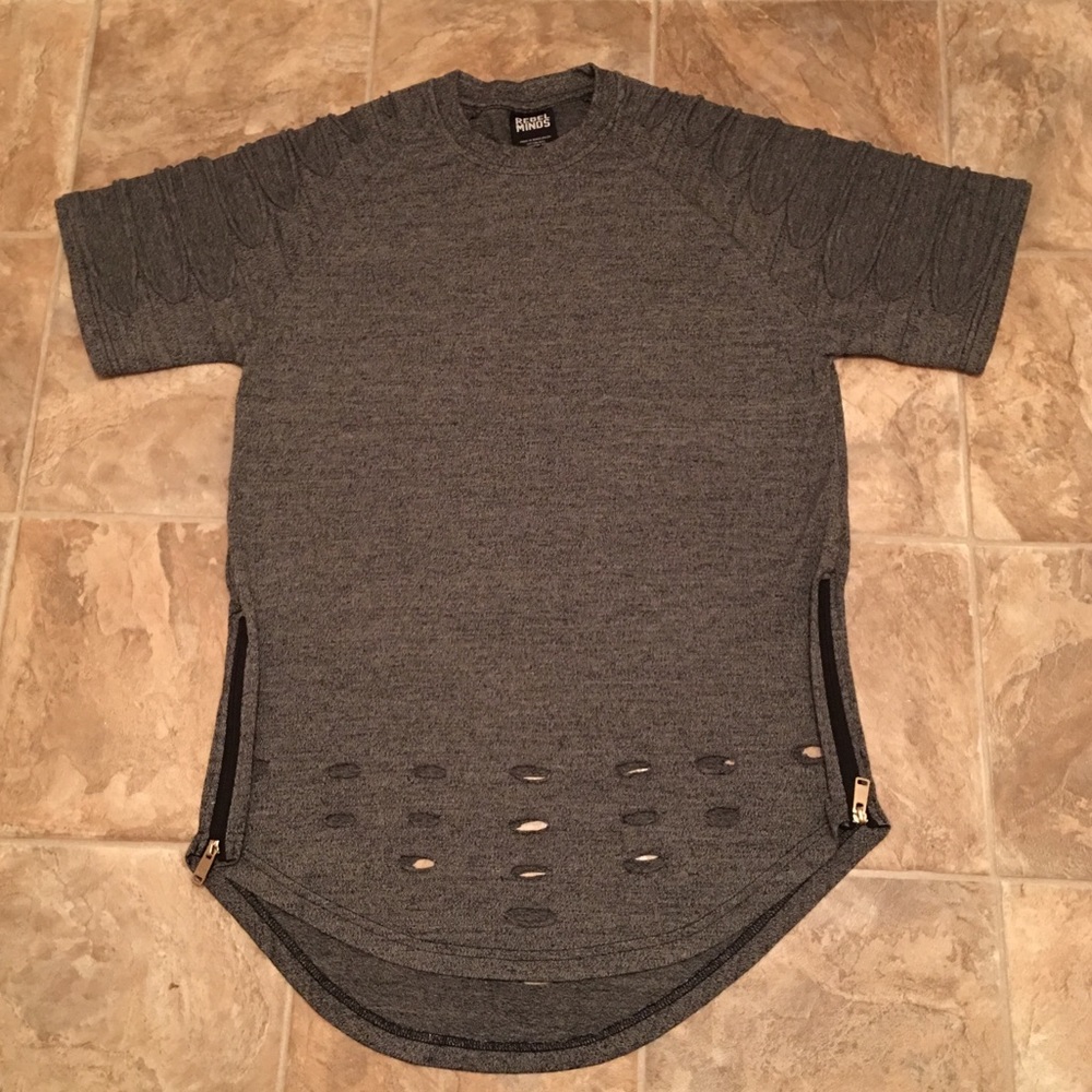 Charcoal Grey Rebel Minds EXTENDED TEE (TEE ONLY) - Picture 2 of 4
