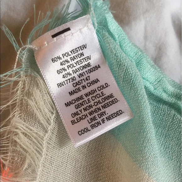 Neon pink, turquoise, and white infinity scarf - Picture 3 of 3