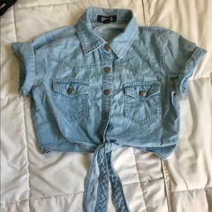 Super cute jean crop top