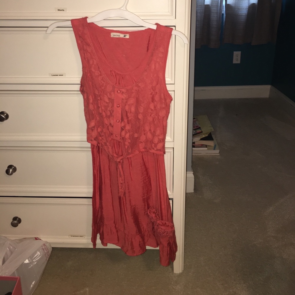 Orange Tie Up Dress