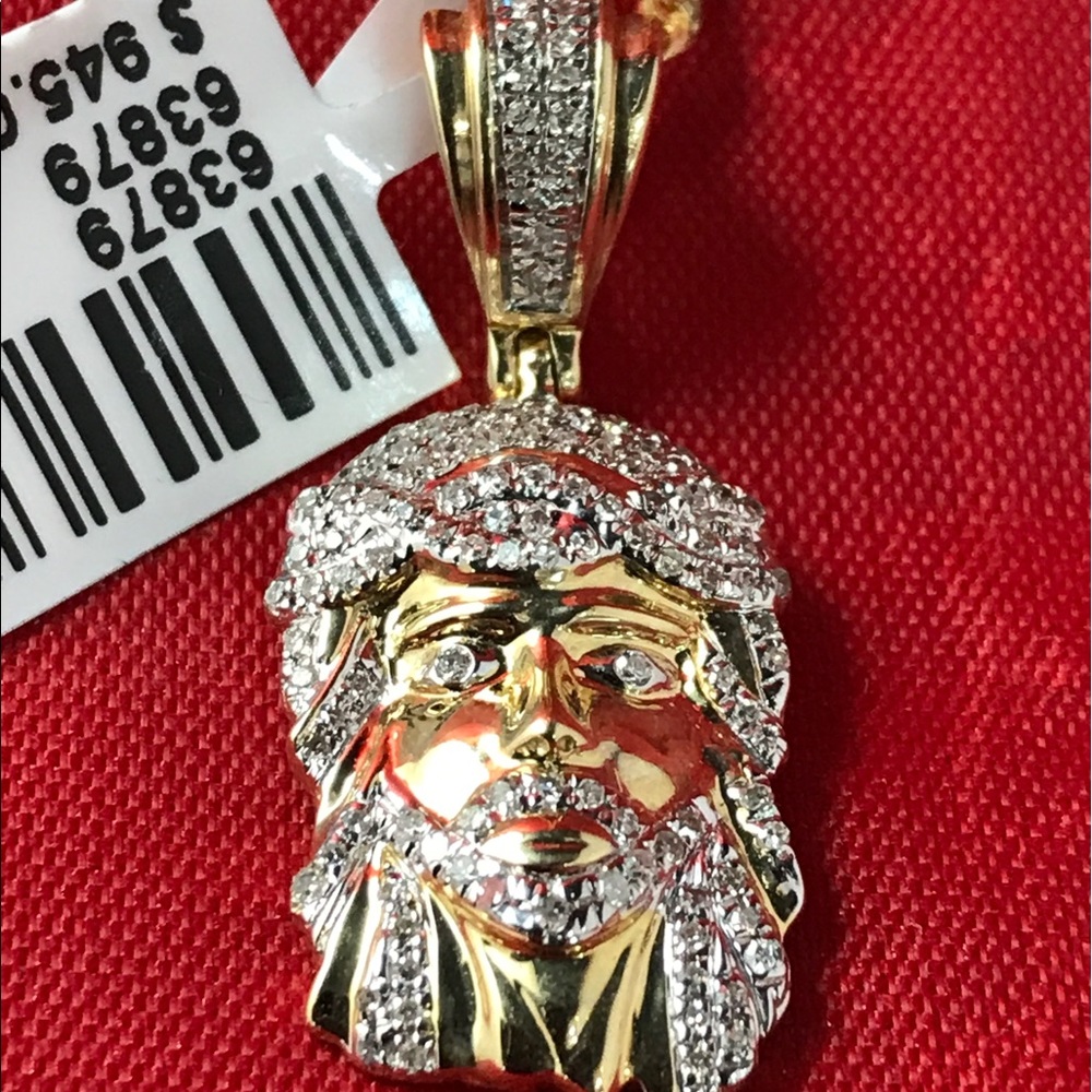 Diamond Pendant with solid Rope chain