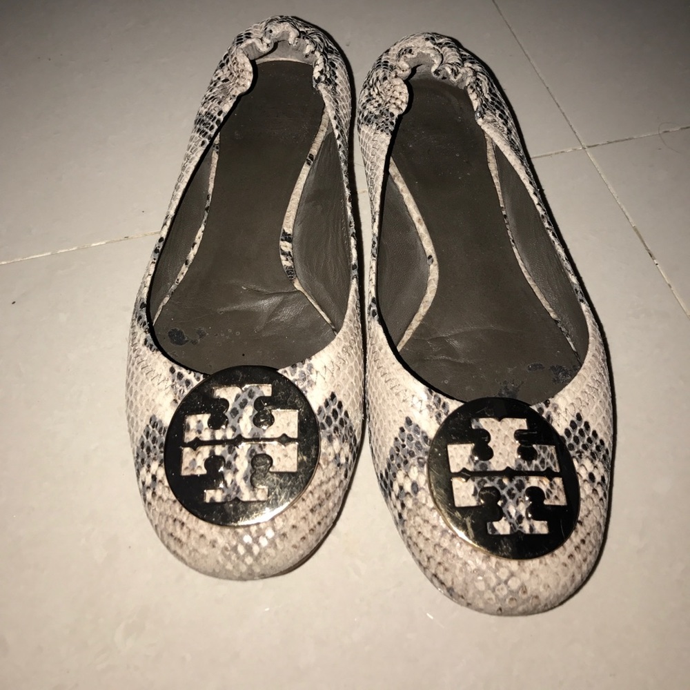 Snakeskin Tory Burch ballet flats