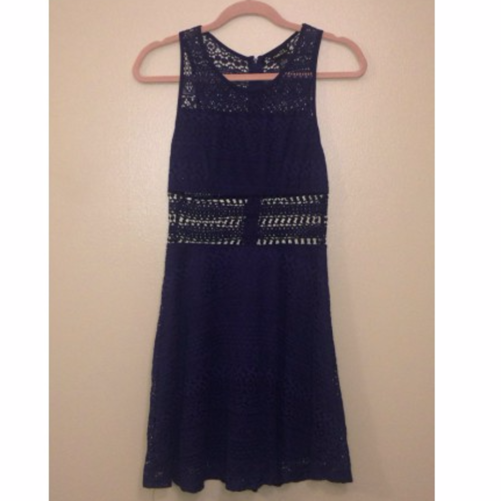 MOVING SALE Navy Lace A-Line Dress