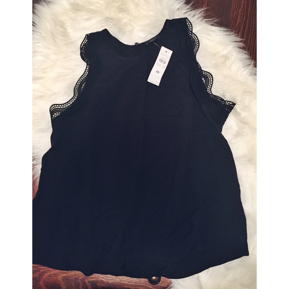 NWT Black Lace Trim Tank