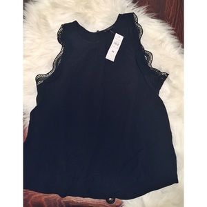 NWT Black Lace Trim Tank