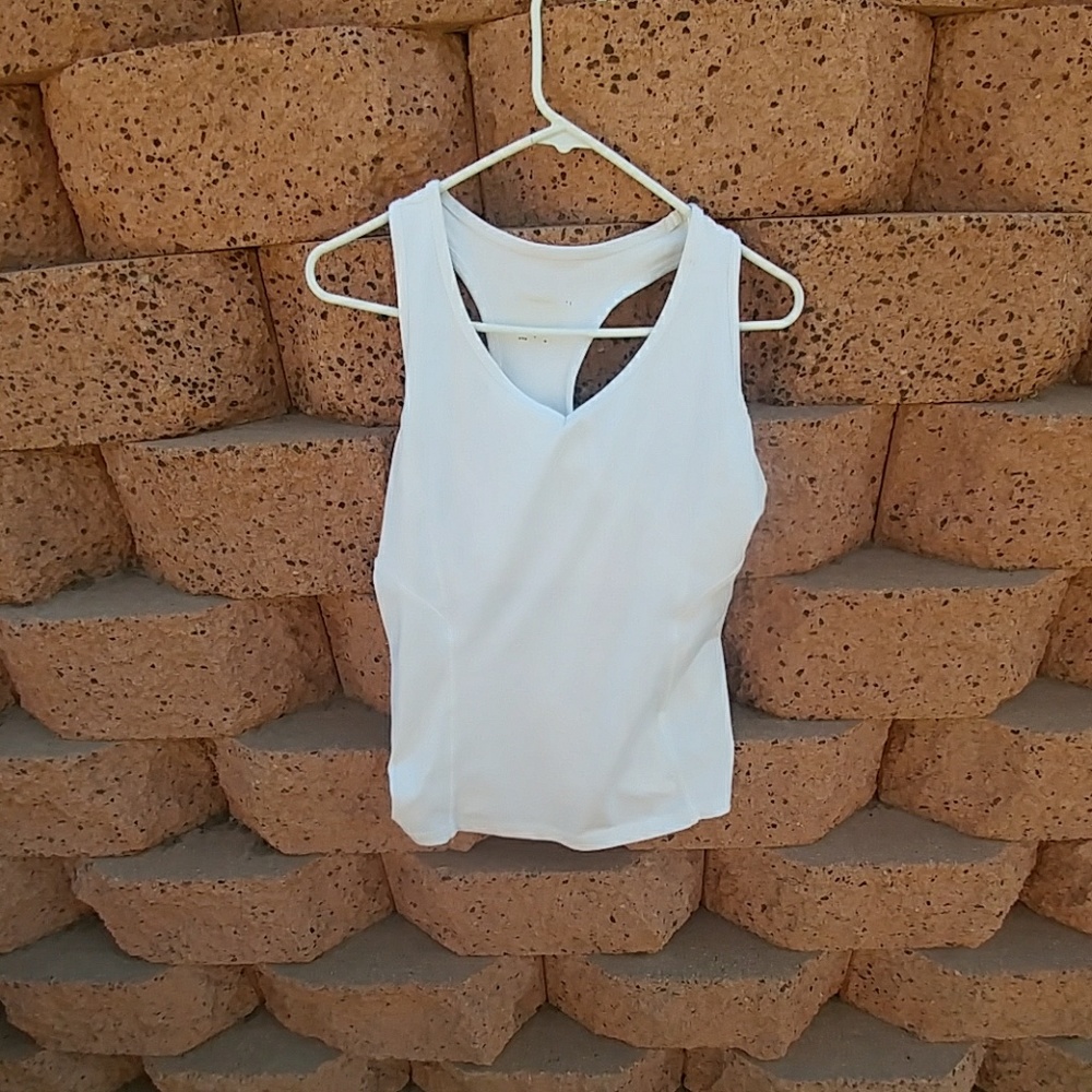 White workout shirt.