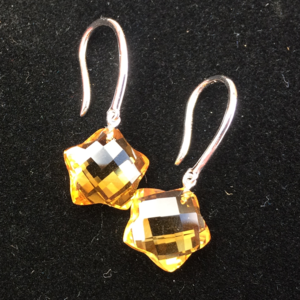 ⭐️ 14k white gold & Citrine Star Earrings