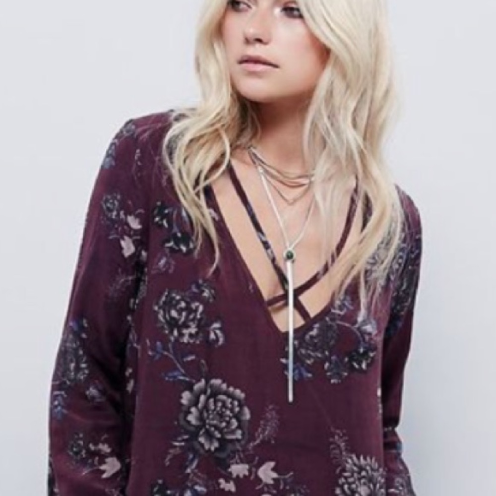 Heart Beat Printed Tunic DRESS Strappy Floral NEW - Picture 4 of 4