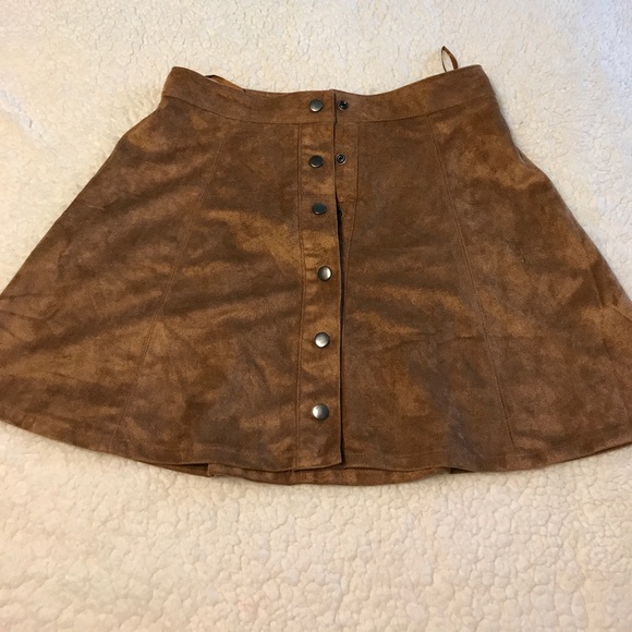 She and Sky Dresses & Skirts - Brown Suede Skirt