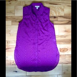 Dana Buchman sheer purple Sleeveless tunic