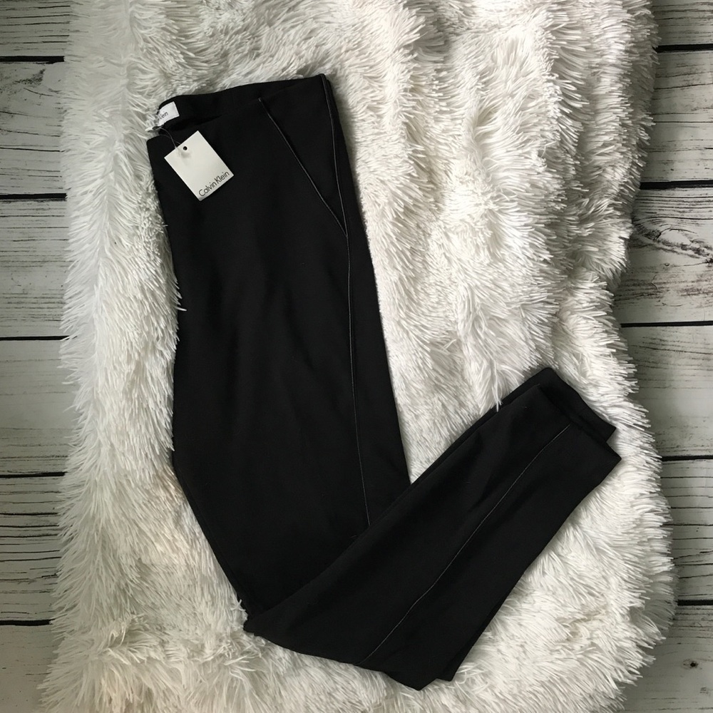 NWT Calvin Klein Skinny Black Pant Size L