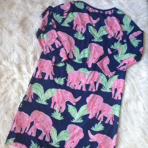 NWT Simply Southern Dress Preppy Pink Elephants S