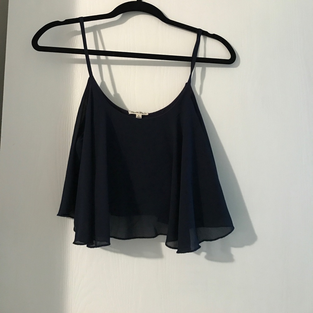 Navy blue crop top