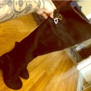 Over the knee faux suede boots