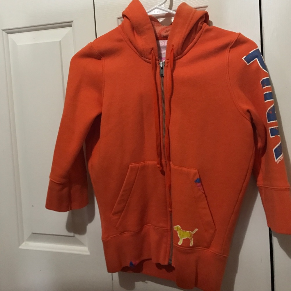 PINK VS vibrant orange Hoodie