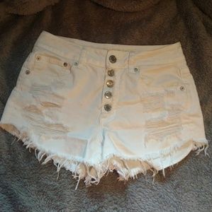 Denim Ripped High-Waisted Shorts (Stretch)