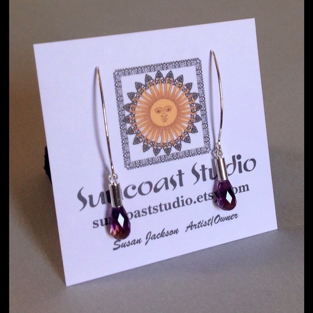 Ametrine Gemstone Silver Earrings
